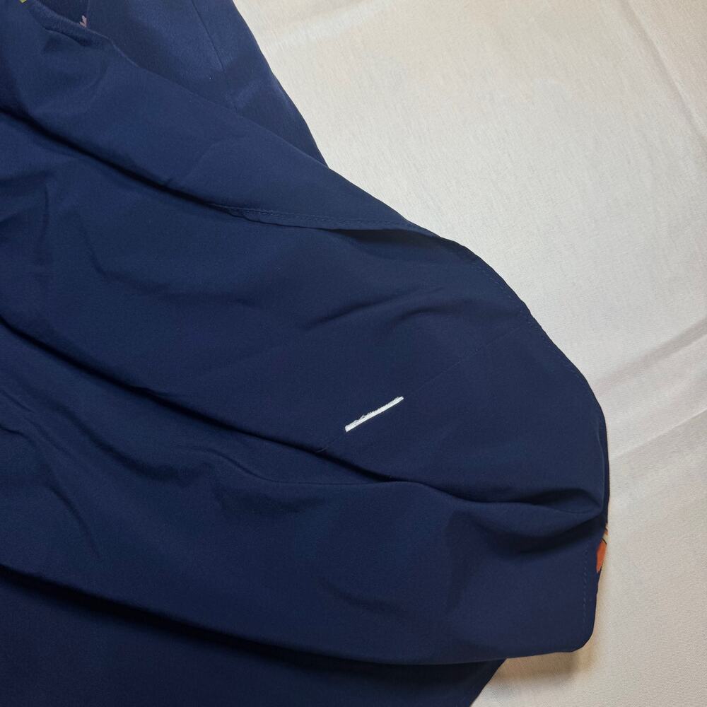 Madewell Silk Midi Skirt Women's 10 Navy Botanical Resort Euro Vacation Cruise - Picture 8 of 16